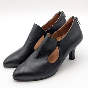 L'Amour des Pieds Brackley Heel Pump Back Zip Women's Black Size US7M EU38
